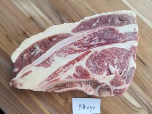 Crossbow Cattle beef ribeye with great marbling